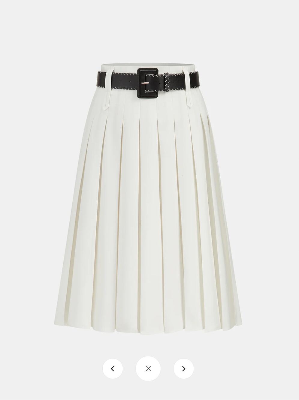NWT Commense Belted Pleated Midi Skirt Sz M